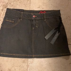 CHICK/HILTON denim mini skirt